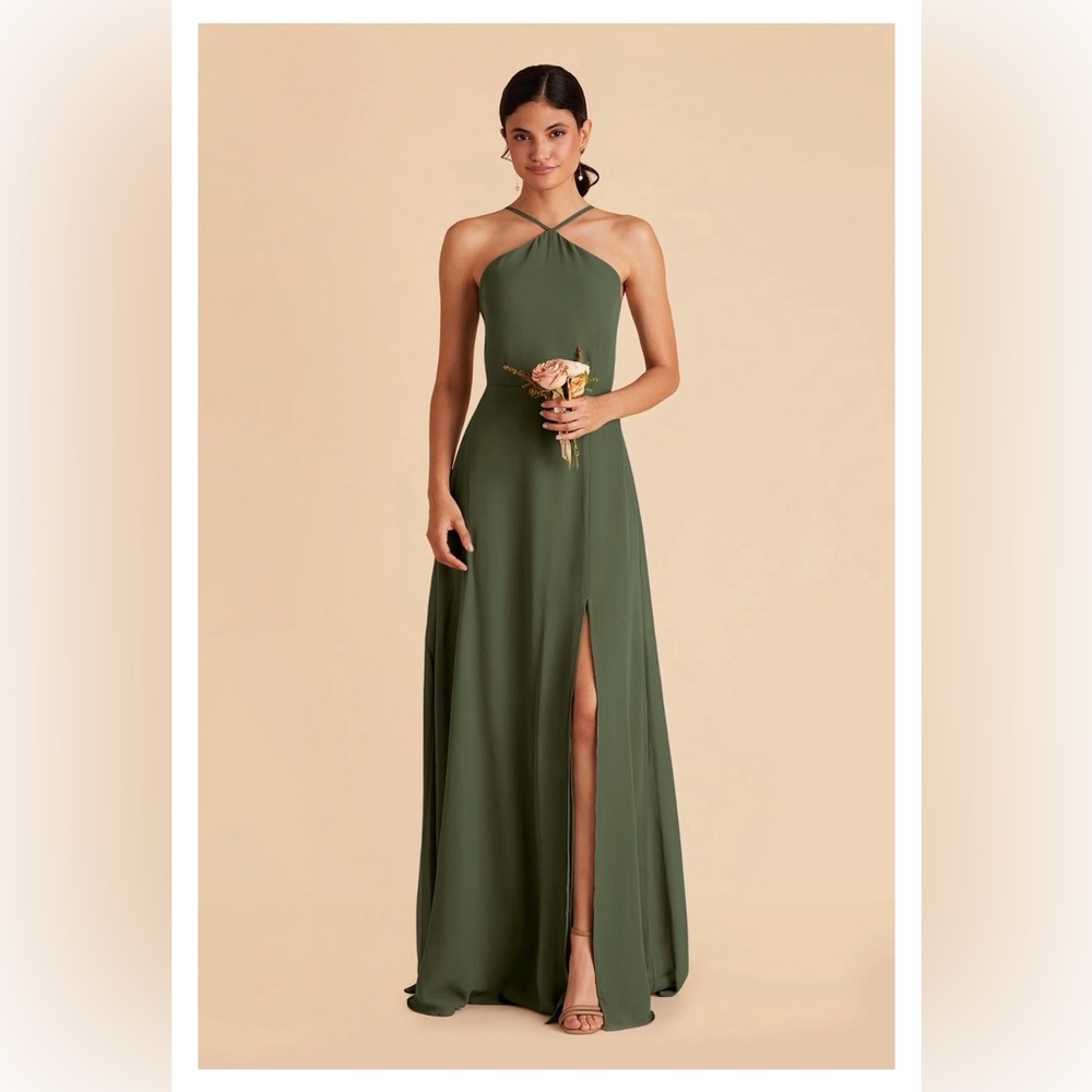 BIRDY GREY Juliet Halter Dress Size Small Olive